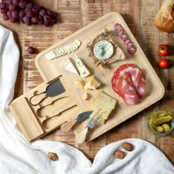 Aperoplank QUESO met Bestek 3Del. Bamboe