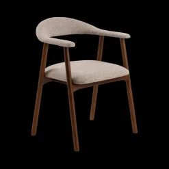 Armstoel COLETTE Monza Beige - Poot Walnoot