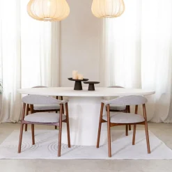 Armstoel COLETTE Monza Beige - Poot Walnoot