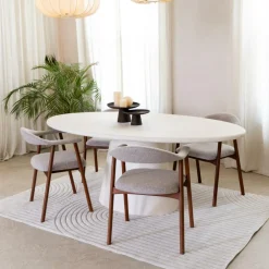 Armstoel COLETTE Monza Beige - Poot Walnoot