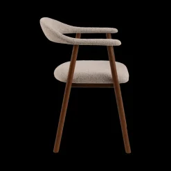 Armstoel COLETTE Monza Beige - Poot Walnoot