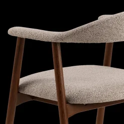 Armstoel COLETTE Monza Beige - Poot Walnoot