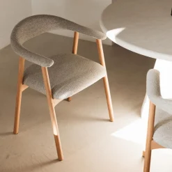 Armstoel COLETTE Monza Beige - Poot Eik