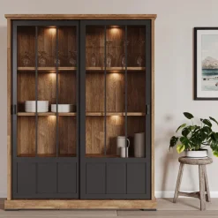 Barkast TOLUCA Old teak/Zwart B143