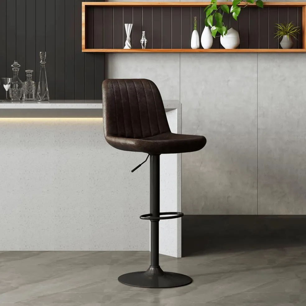 Barkruk GARCIA PU Vintage Donkerbruin