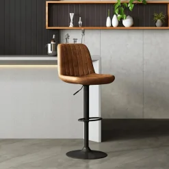 Barkruk GARCIA PU Vintage Cognac