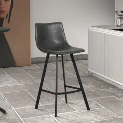 Barkruk ORNADA PU Zwart