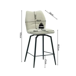 Barstoel ANETA Draaibaar Ecru ZH68.5
