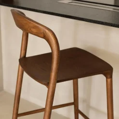 Barstoel JEPPE Ash Wood Walnut