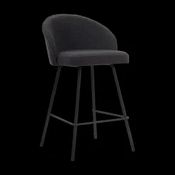 Barstoel LEONIE Bouclé Grijs