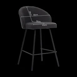 Barstoel LEONIE Bouclé Grijs