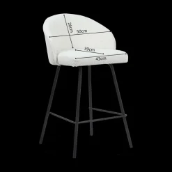 Barstoel LEONIE Bouclé Wit