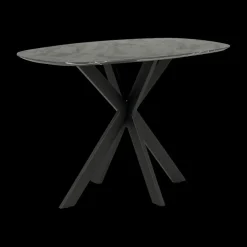 Bartafel ENRICO 140x80 Marmerlook Zwart