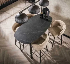 Bartafel PERRY Deens Ovaal 140x75 Marmerlook