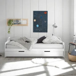 Bed DONALD 90x200 Met Bedlade Wit