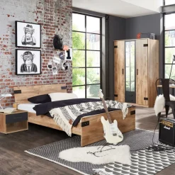 Bed HUVAR Plankeneiche 120x200