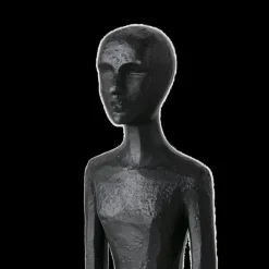 Beeld CLERMO Vrouw Poly Zwart L