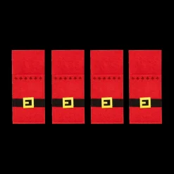 Bestekhouders S/4 XMASS Kerstoutfit Rood