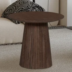 Bijzettafel DOMINGO Mango Donkerbruin Ø50