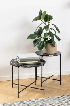 Bijzettafel FREJA Black Art. Marble Stone