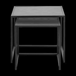 Bijzettafel Set van 2 BOKSKAP Ash Black