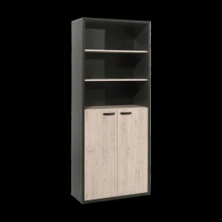 Boekenkast UPGRADE Zwart/Kastanje