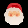 Bord SANTA Hoofd Kerstman Kermiek Wit/Rood