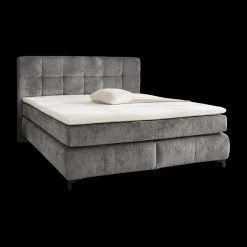 Boxspring ALKMAAR Chenille Grijs 180x200