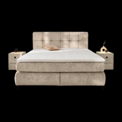 Boxspring ALKMAAR Chenille Beige 180x200