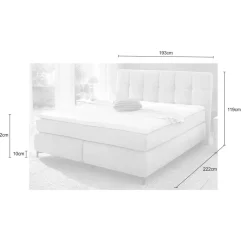 Boxspring ALKMAAR Rib Beige 180x200