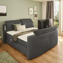 Boxspring DOMBURG Microvezel 421/09 Donkergrijs 180x200