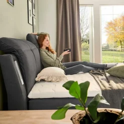 Boxspring DOMBURG Microvezel 421/09 Donkergrijs 180x200