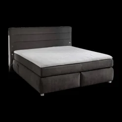Boxspring LELYSTAD Chenille Donkergrijs 180x200