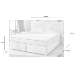 Boxspring LELYSTAD Chenille beige 180x200