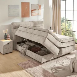 Boxspring RIDDERKERK Chenille Beige 180x200