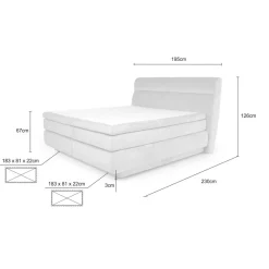 Boxspring RIDDERKERK Chenille Beige 180x200