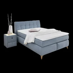 Boxspring STAPHORST Stof 369/12 Blauw 140x200