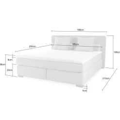 Boxspring TILBURG Ribfluweel 426/17 Greige 180x200
