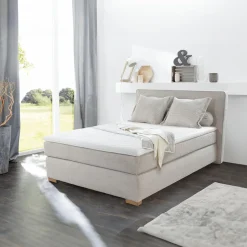 Boxspring TILBURG Ribfluweel 426/17 Greige 140x200