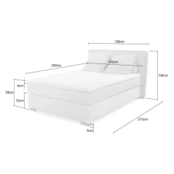 Boxspring TILBURG Ribfluweel 426/17 Greige 140x200