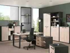 Bureau 200x80 UPGRADE Zwart/Kastanje