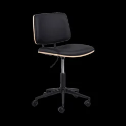 Bureaustoel MIKKEL PU Zwart/Eik Fineer