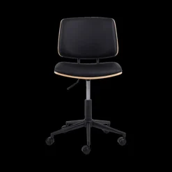 Bureaustoel MIKKEL PU Zwart/Eik Fineer