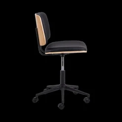 Bureaustoel MIKKEL PU Zwart/Eik Fineer