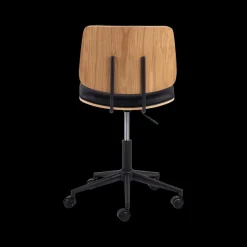 Bureaustoel MIKKEL PU Zwart/Eik Fineer