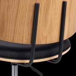 Bureaustoel MIKKEL PU Zwart/Eik Fineer