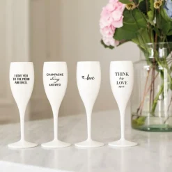 Champagneglas THINK LESS 100ml Wit