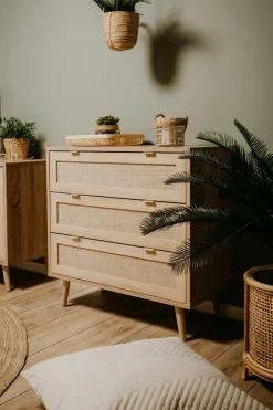 Commode EIVISSA 3L Sonoma Eik/Riet