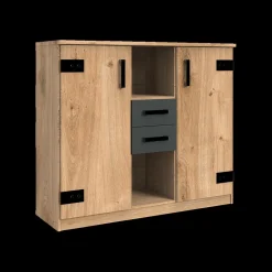 Commode HUVAR J04-Plankeneiche/Graphite