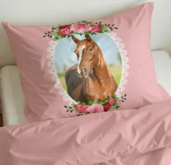 Dekbedovertrek CUTE HORSE 140 Roze